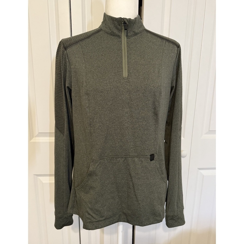 5.11 Tactical Jacket Green/Gray  waffle Kangaroo Pockets 1/4 Zip Women's Medium